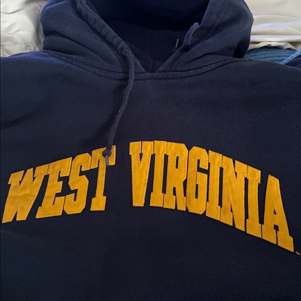 P2 by Pro Player West Virginia Navy Hoodie with Yellow Letters